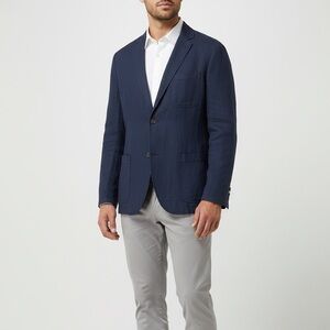 Farah Dark Navy Blue Linen Blend Blazer Men's Size XL‎
